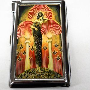Amazing Geisha Girl Cigarette Case With Built In Butane Lighter